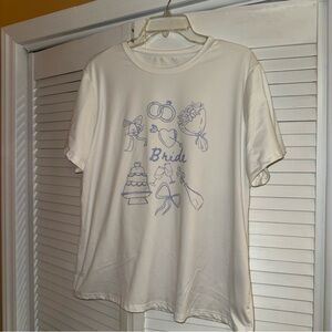 SHEIN Curvy White Top with Bride graphic